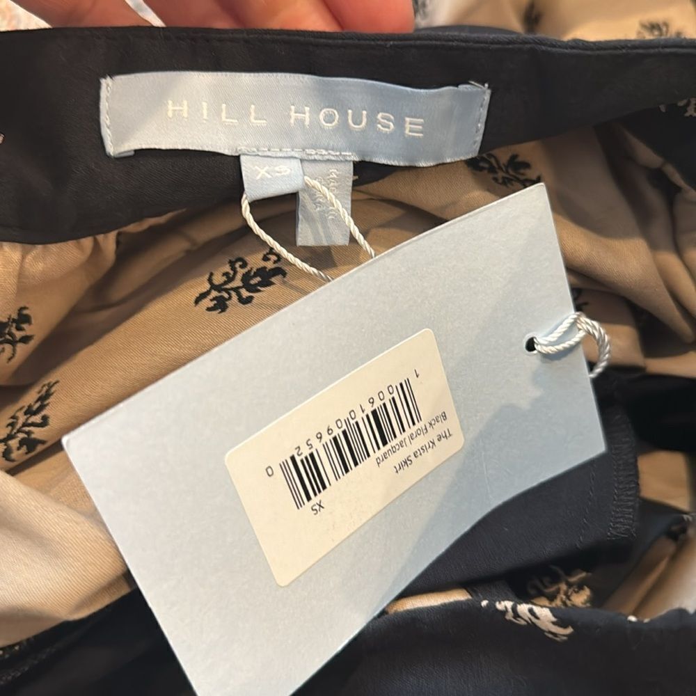Hill House the Krista Skirt in black floral jacquard XS NWT - Picture 7 of 7
